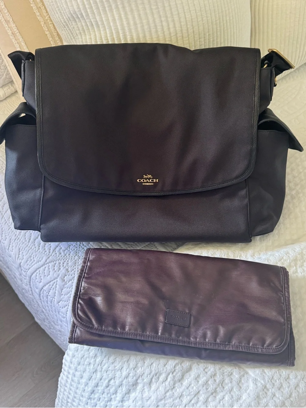 Coach Black Diaper Bag with Changing pad !